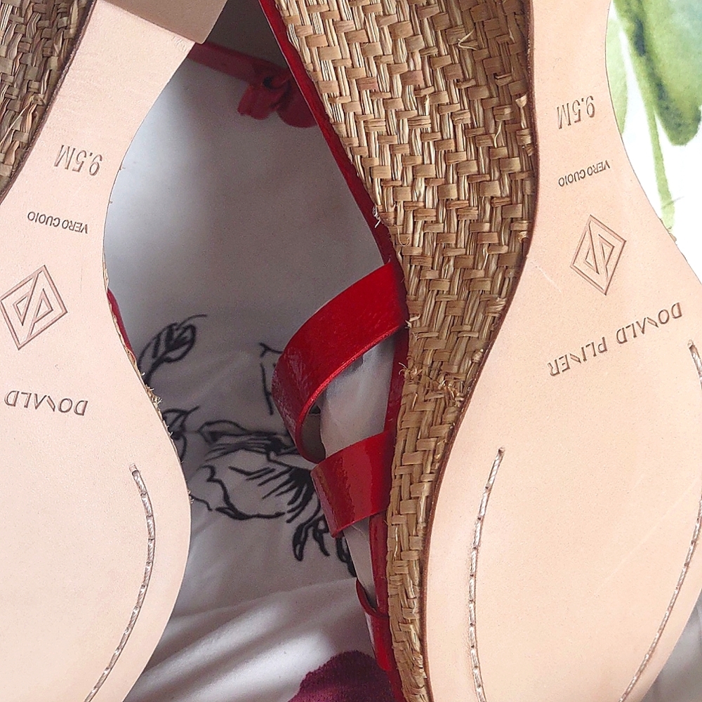 DONALD J PLINER ESPEDRILLE WEDGE SANDALS *🍅RED/NWOB - Picture 10 of 17